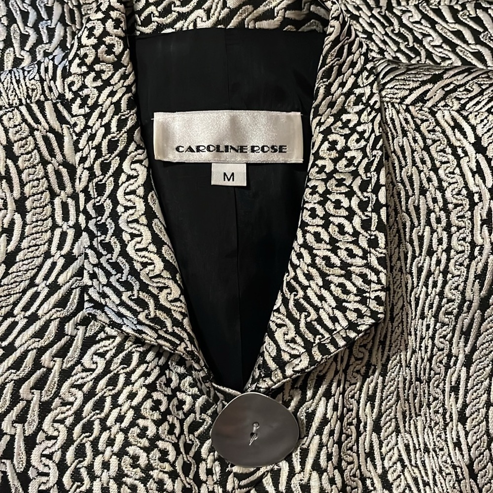 Caroline Rose Silver Chain Printed Dress Jackets size medium - Picture 6 of 7